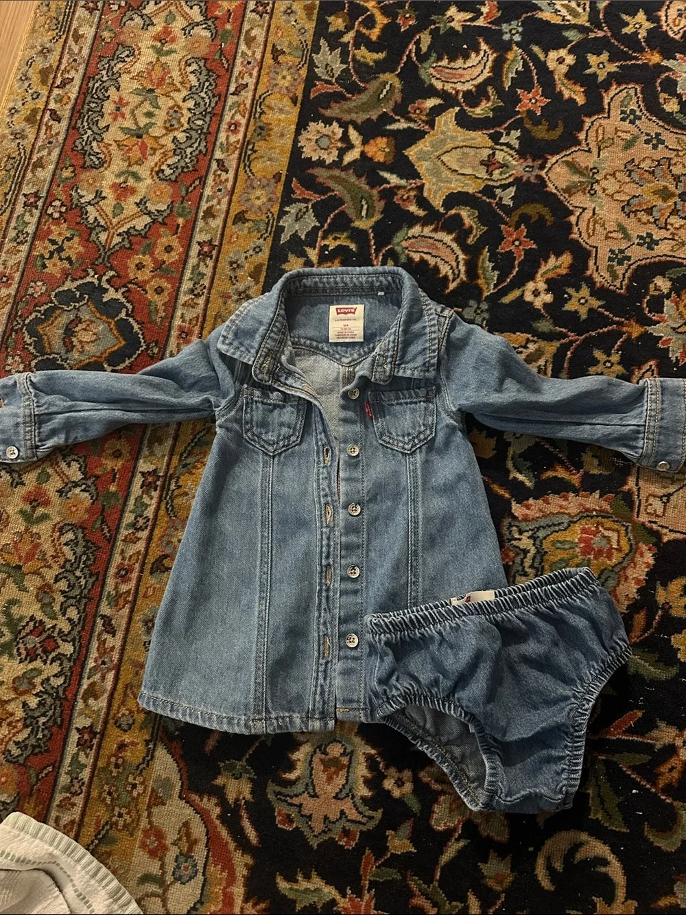 Levi's Denim baby dress with Matching Bloomers 12 month size